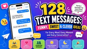 128 text messages with funny, sweet, clever ideas for friendship, mornings, celebrations, and everyday chats