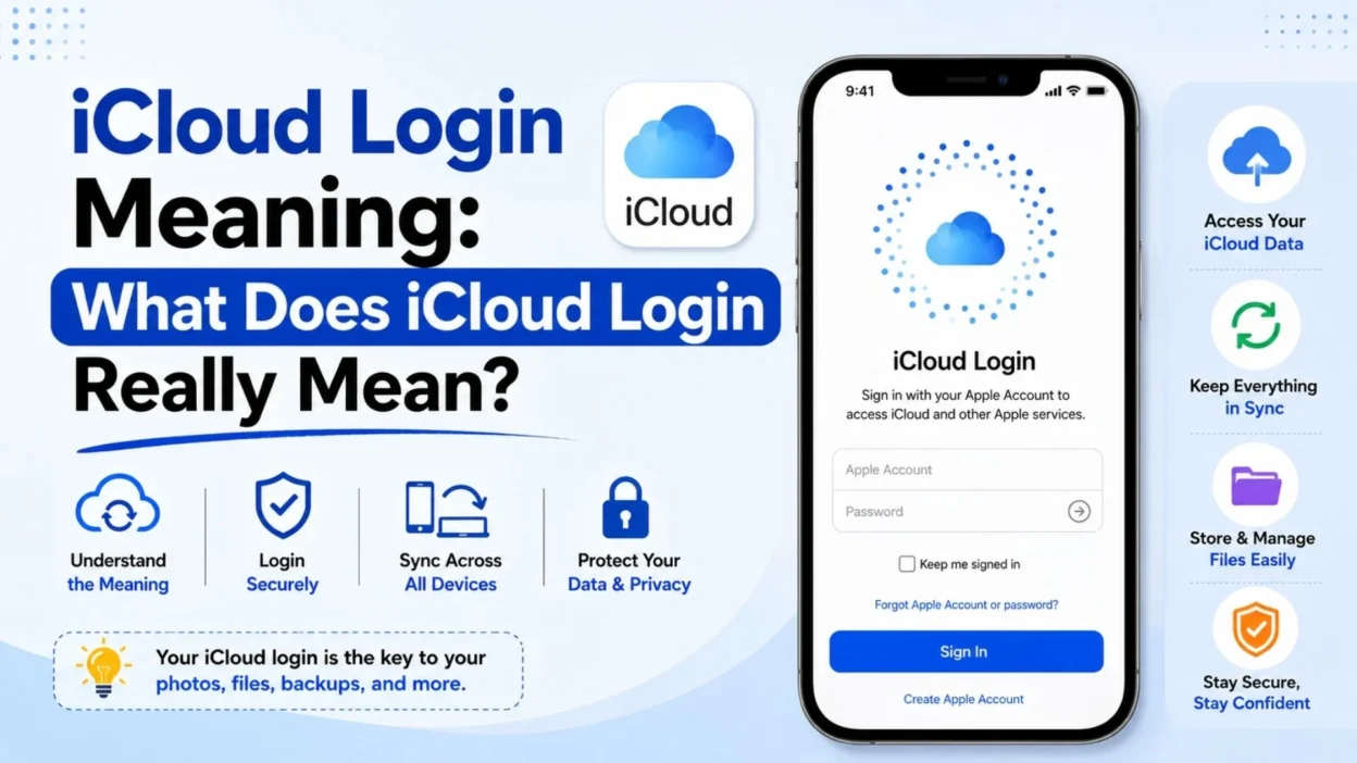 iCloud login meaning explained with Apple Account, syncing, files, backups, and security tips