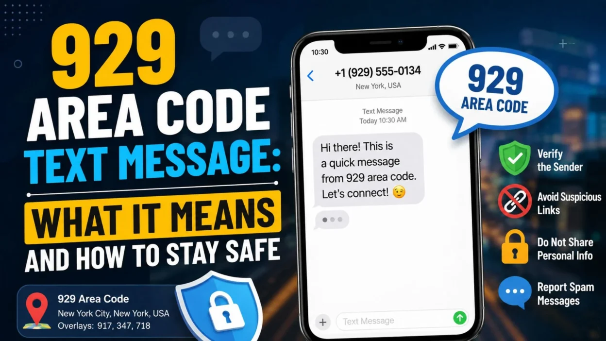 929 area code text message guide with phone, safety tips, and New York area code information