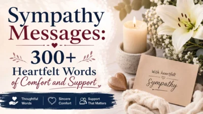 Sympathy Messages with heartfelt words of comfort and support, candle, flowers, and sympathy card