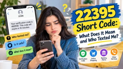 22395 short code text message with verification code, safety questions, and phone alert