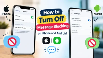 How to turn off message blocking on iPhone and Android using message settings and blocked contacts.
