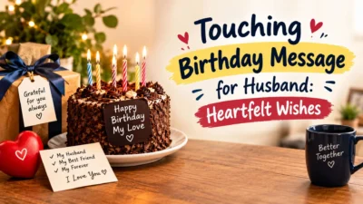 Touching birthday message for husband with heartfelt wishes and loving words